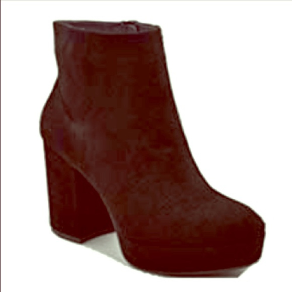 Velvet Platform Chunky Heel Boot